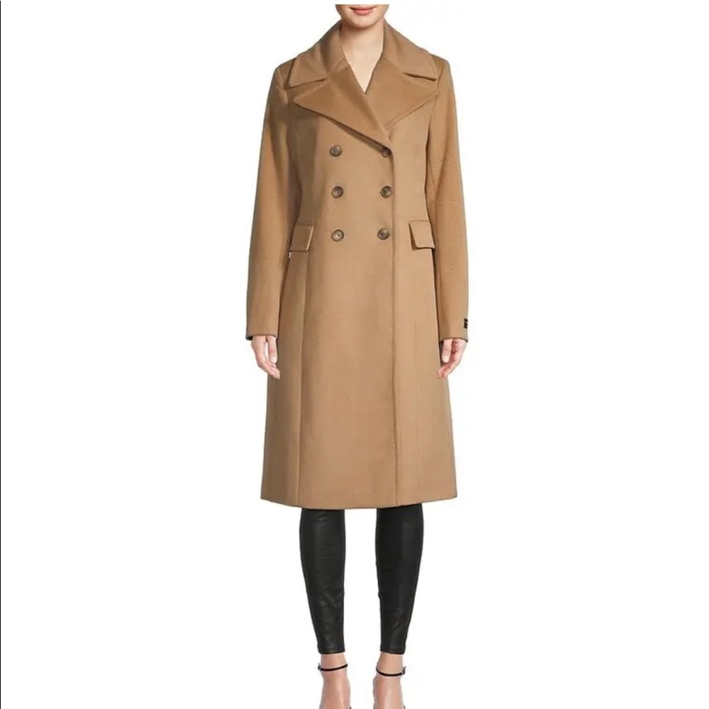 DONNA KARAN Wool-Blend Double-Breasted Coat